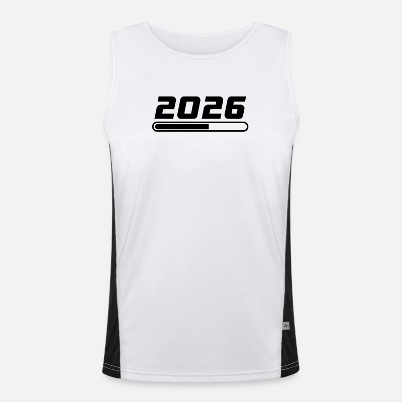 2026 Loading - Men's Functional Contrast Tank Top  - white/black