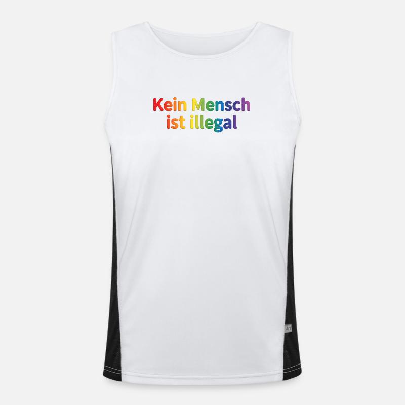 No One Is Illegal Rainbow Men's Functional Contrast Tank Top 