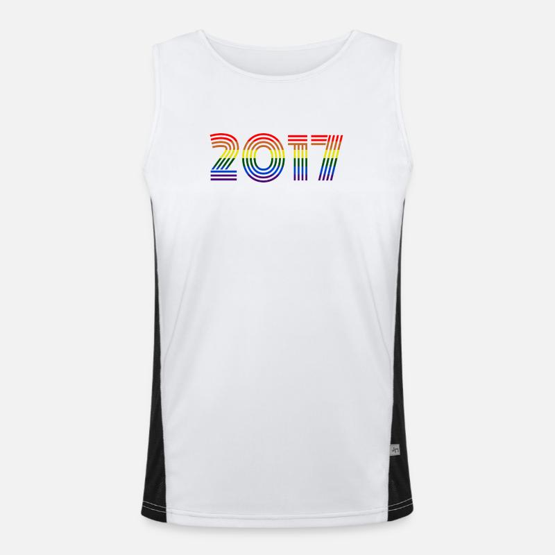 2017 - Men's Functional Contrast Tank Top  - white/black