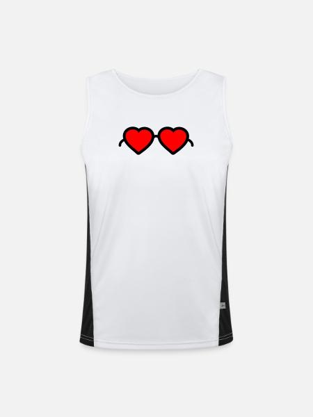 Heart Glasses - Men's Functional Contrast Tank Top - white/black