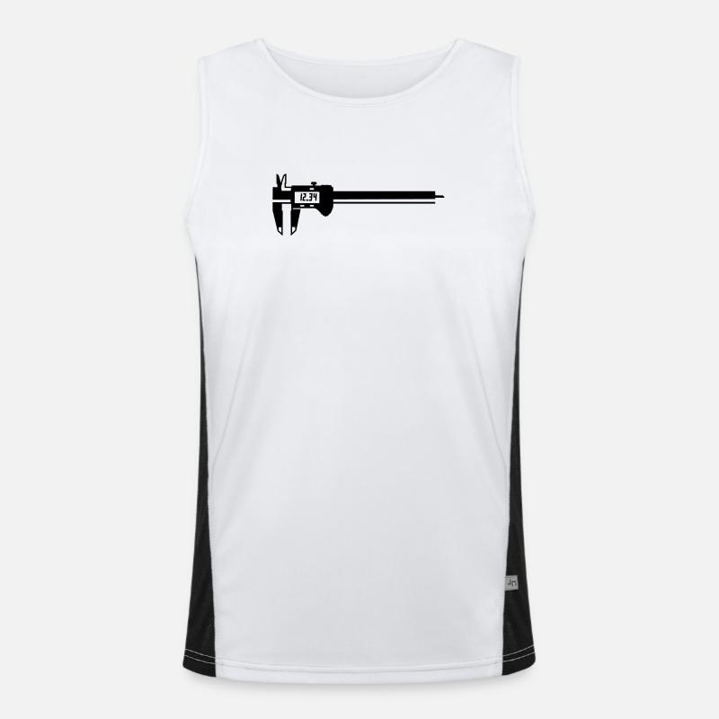 messschieber - Men's Functional Contrast Tank Top  - white/black
