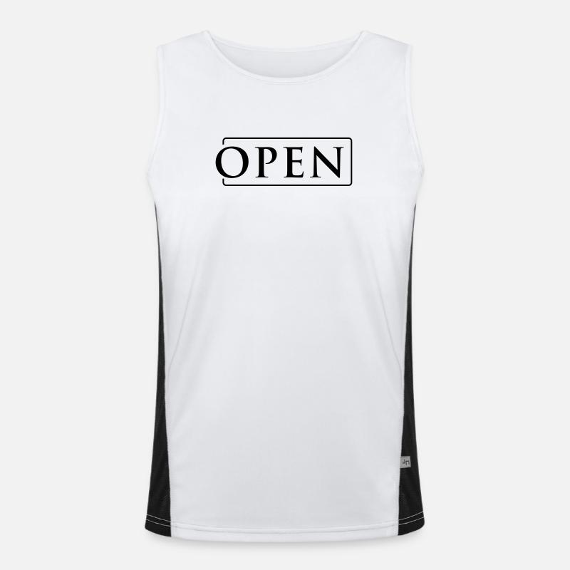 OPEN in frame - Men's Functional Contrast Tank Top  - white/black