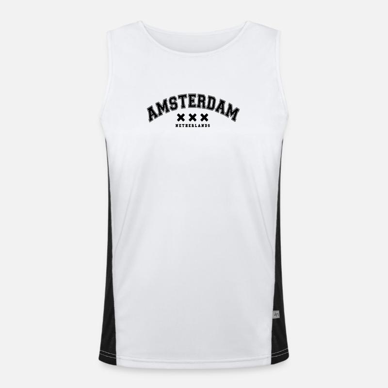 Amsterdam Netherlands Men's Functional Contrast Tank Top 
