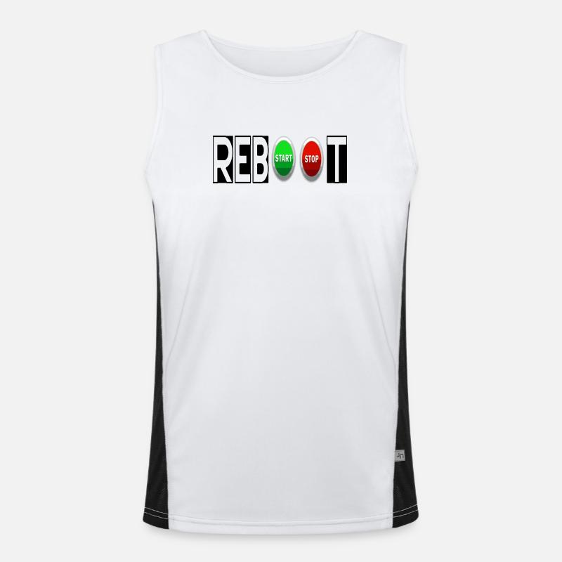 REBOOT - Men's Functional Contrast Tank Top  - white/black