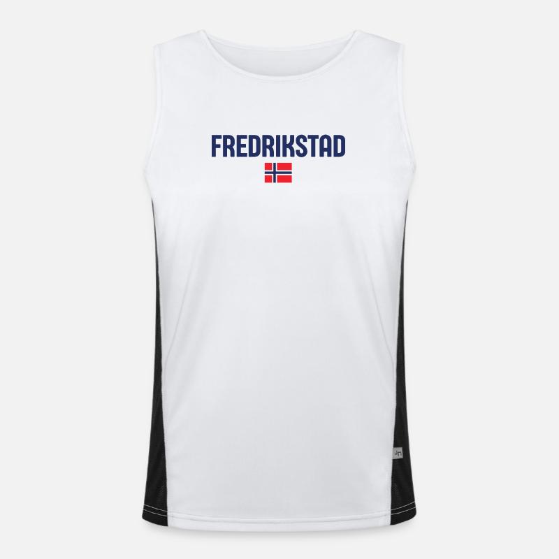 Lebendiges Fredrikstad-Design Funktionelles Kontrast-Tank Top für Männer 