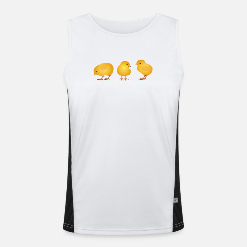 Chick – Cute Spring and Easter Motif - Men's Functional Contrast Tank Top - white/black