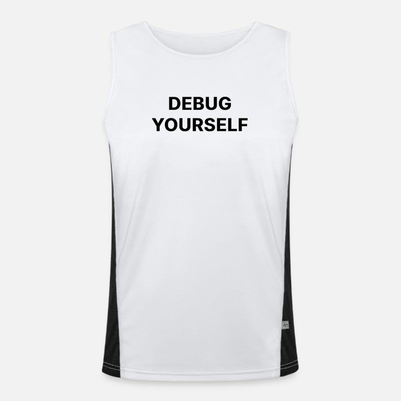 DEBUG YOURSELF - Men's Functional Contrast Tank Top  - white/black