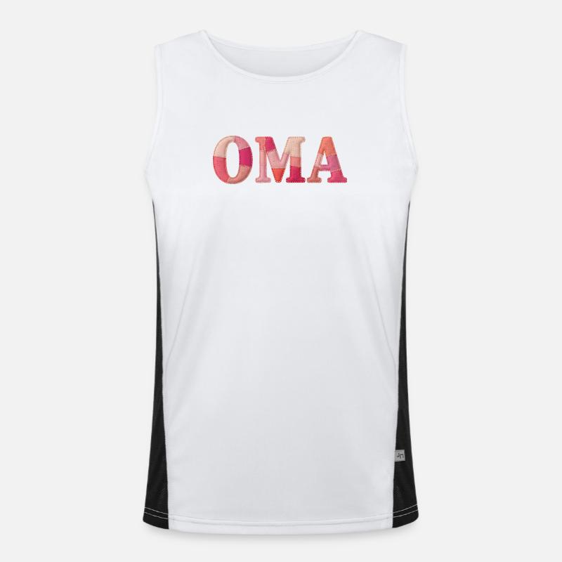OMA Cozy Patchwork Statement Geschenk Funktionelles Kontrast-Tank Top für Männer 