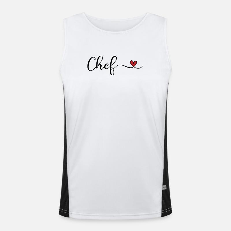 chef - Men's Functional Contrast Tank Top - white/black