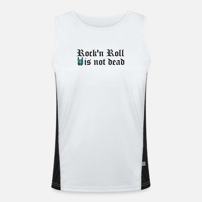 rock and roll is not dead Funktionelles Kontrast-Tank Top für Männer 