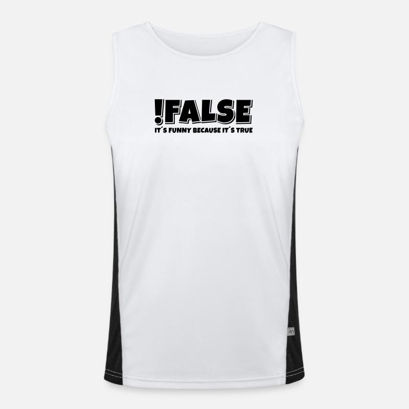 False True Programmierer Spruch Funktionelles Kontrast-Tank Top für Männer 