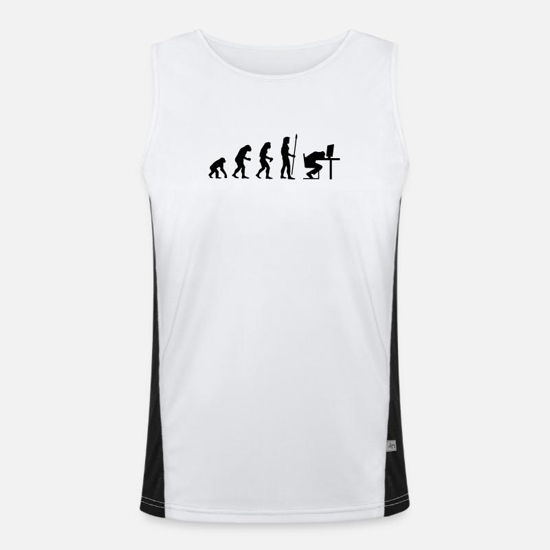 evolution_pc_4 - Men's Functional Contrast Tank Top  - white/black