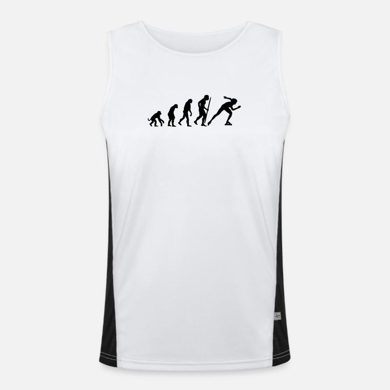 Evolution of inline speed skating - Men's Functional Contrast Tank Top  - white/black