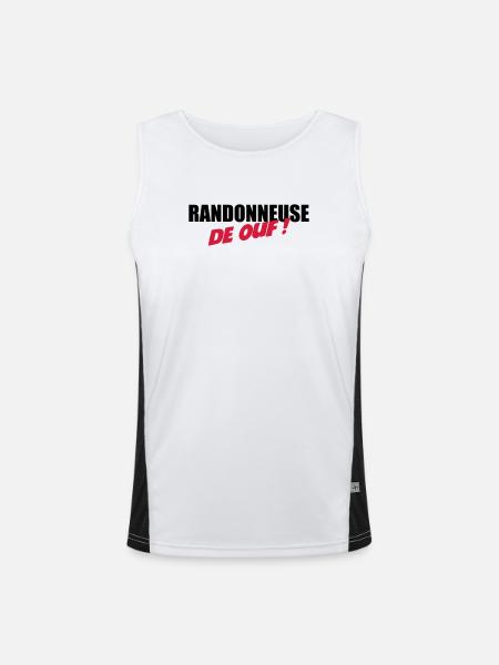 Randonneuse de ouf ! - Débardeur respirant contrasté Homme - blanc/noir