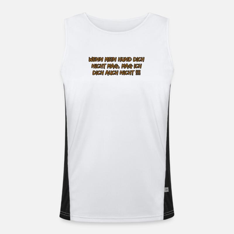 Hund mag dich nicht – ich auch nicht Funktionelles Kontrast-Tank Top für Männer 