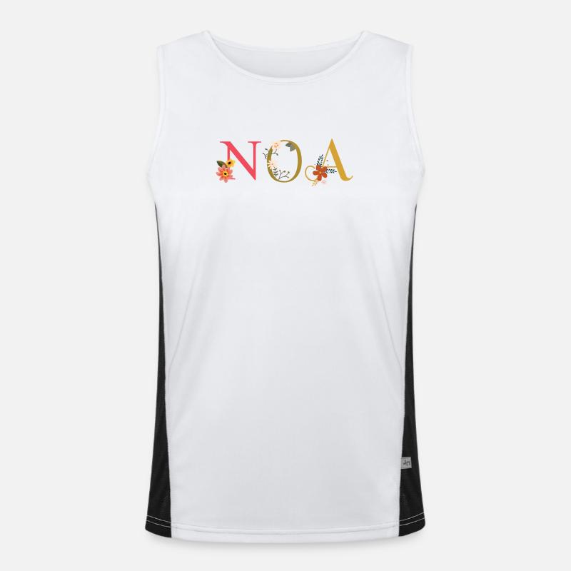 Nom de l’ANO décoré de fleurs Débardeur respirant contrasté Homme 