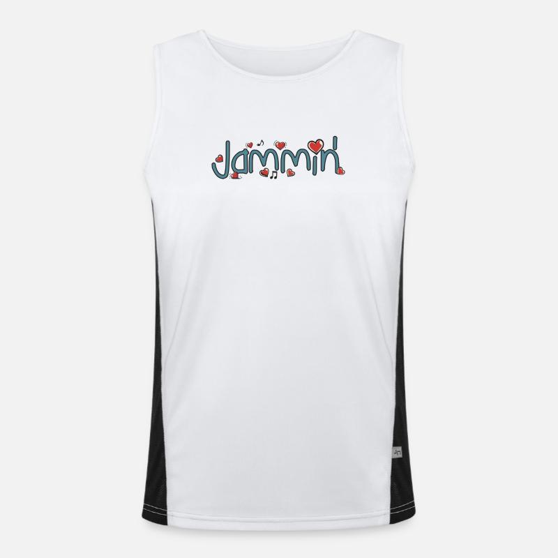 Jammin' - Men's Functional Contrast Tank Top - white/black