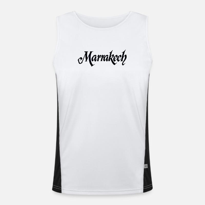 Marrakech Red City Wall Pattern Men's Functional Contrast Tank Top 