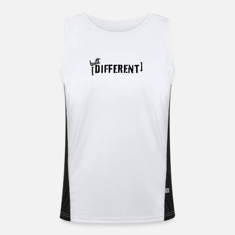 Built Different Typography Statement Saying Men's Functional Contrast Tank Top 