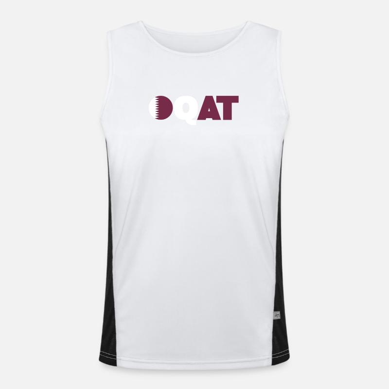 Qatar - Men's Functional Contrast Tank Top  - white/black
