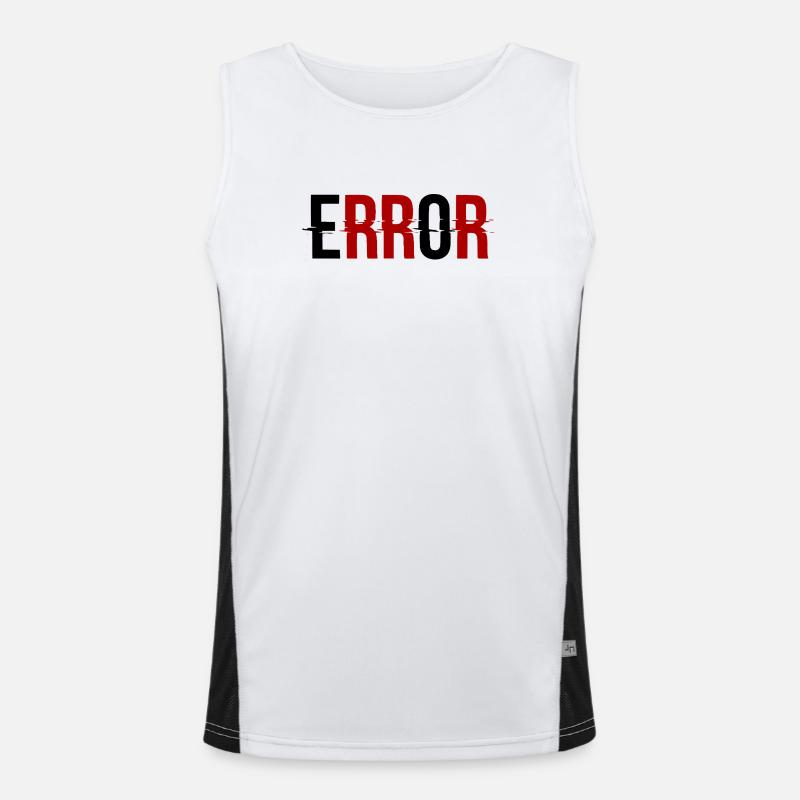Error Glitch-Design Error Message - Men's Functional Contrast Tank Top  - white/black