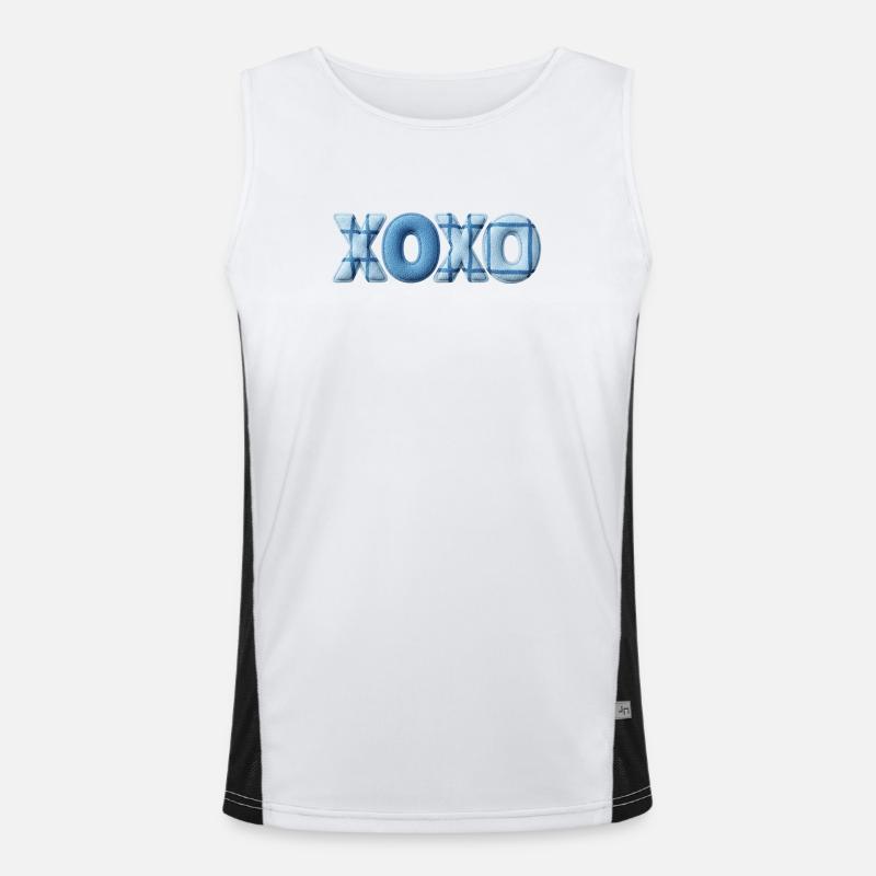 XOXO Patchwork Look mit Stoff Optik Funktionelles Kontrast-Tank Top für Männer 