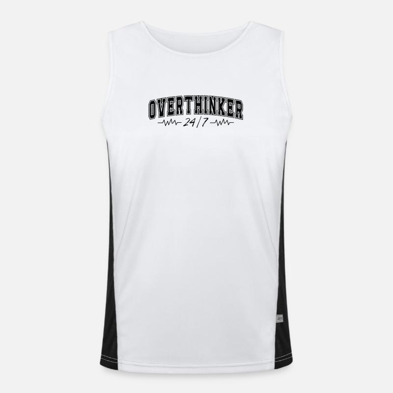 Overthinker 24/7 Motif Complicates Overthinkers Men's Functional Contrast Tank Top 