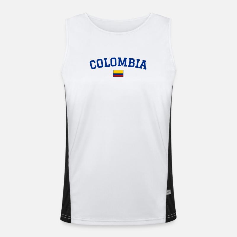 Drapeau de la Colombie Bleu Débardeur respirant contrasté Homme 