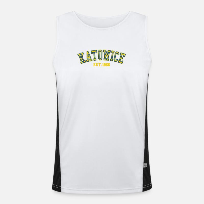 Katowice Est. 1966 - Men's Functional Contrast Tank Top  - white/black