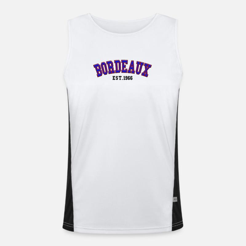 Bordeaux Est. 1966 - Men's Functional Contrast Tank Top  - white/black
