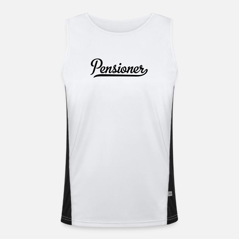 pensioner - Men's Functional Contrast Tank Top - white/black