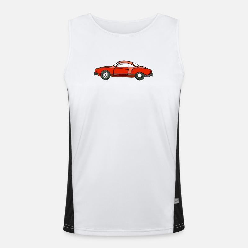 Roter Oldtimer Seitenansicht Funktionelles Kontrast-Tank Top für Männer 