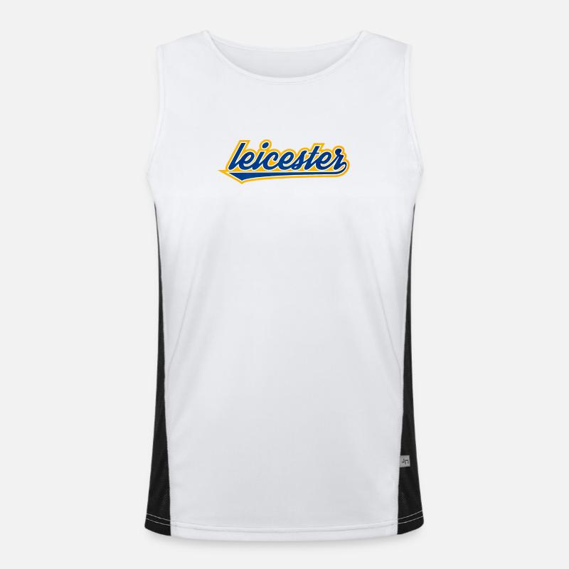 Leicester Script Swoosh auf Kleidung Funktionelles Kontrast-Tank Top für Männer 