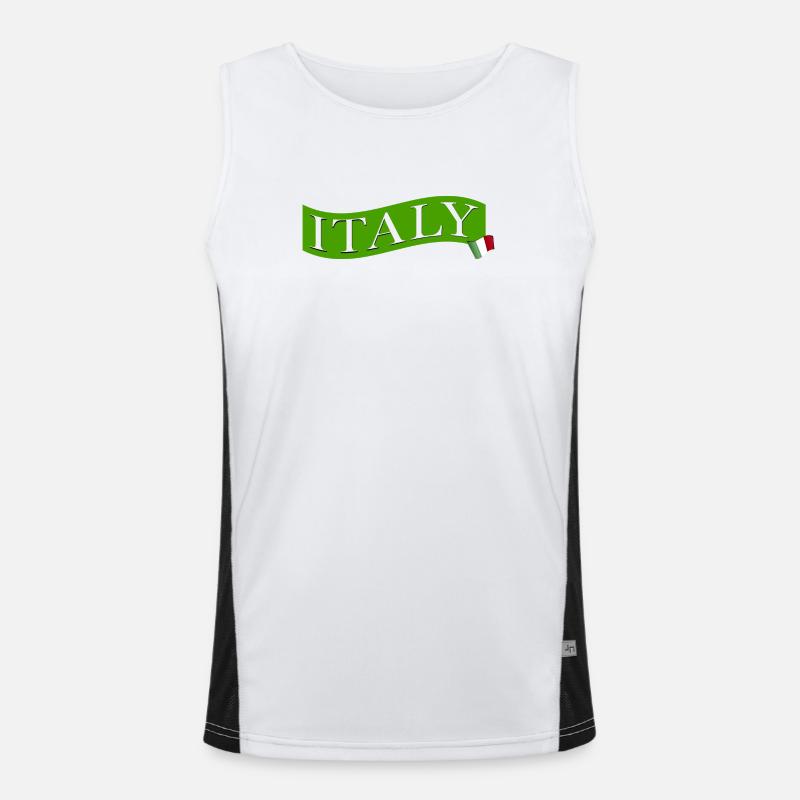 ITALIE vert avec drapeau Débardeur respirant contrasté Homme 