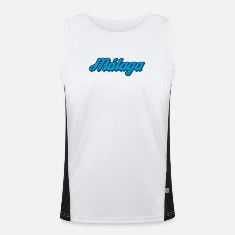 Malaga Coastal Script Bleu Débardeur respirant contrasté Homme 