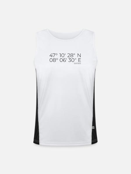 coordinates Sursee, Switzerland - Men's Functional Contrast Tank Top - white/black