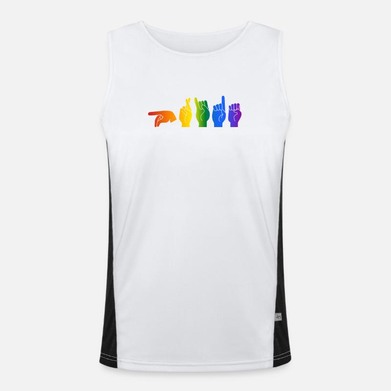 ASL Pride I - Couleurs du drapeau de la fierté Débardeur respirant contrasté Homme 