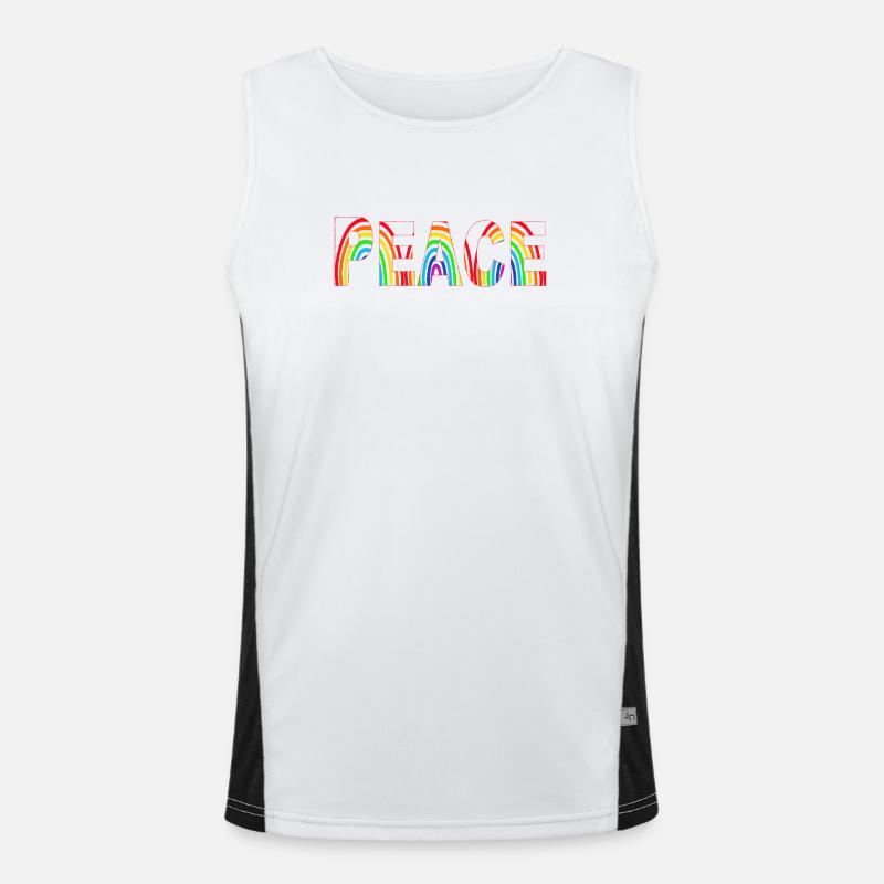 Peace bunt Regenbogen Funktionelles Kontrast-Tank Top für Männer 