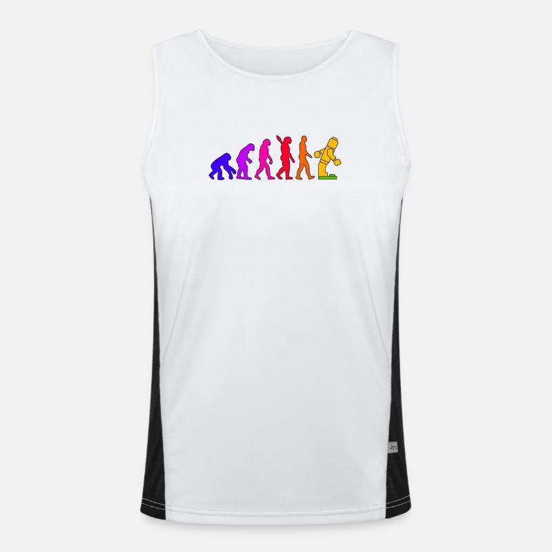 Klemmbaustein Evolution Menschheit Noppenbaustein Funktionelles Kontrast-Tank Top für Männer 