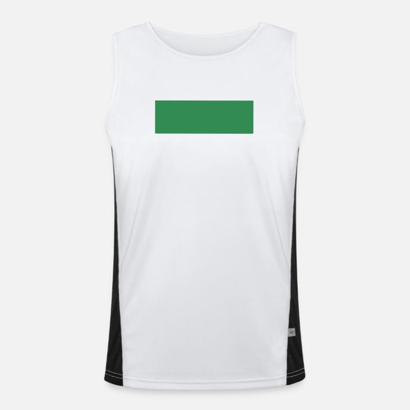 Impresión rectangular verde abstracta Camiseta funcional de tirantes en contraste para hombre 