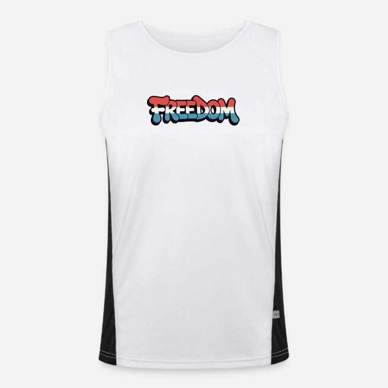 Freedom Typografie Statement Design Funktionelles Kontrast-Tank Top für Männer 