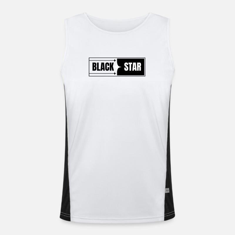 Black Star Contrast Design Men's Functional Contrast Tank Top 