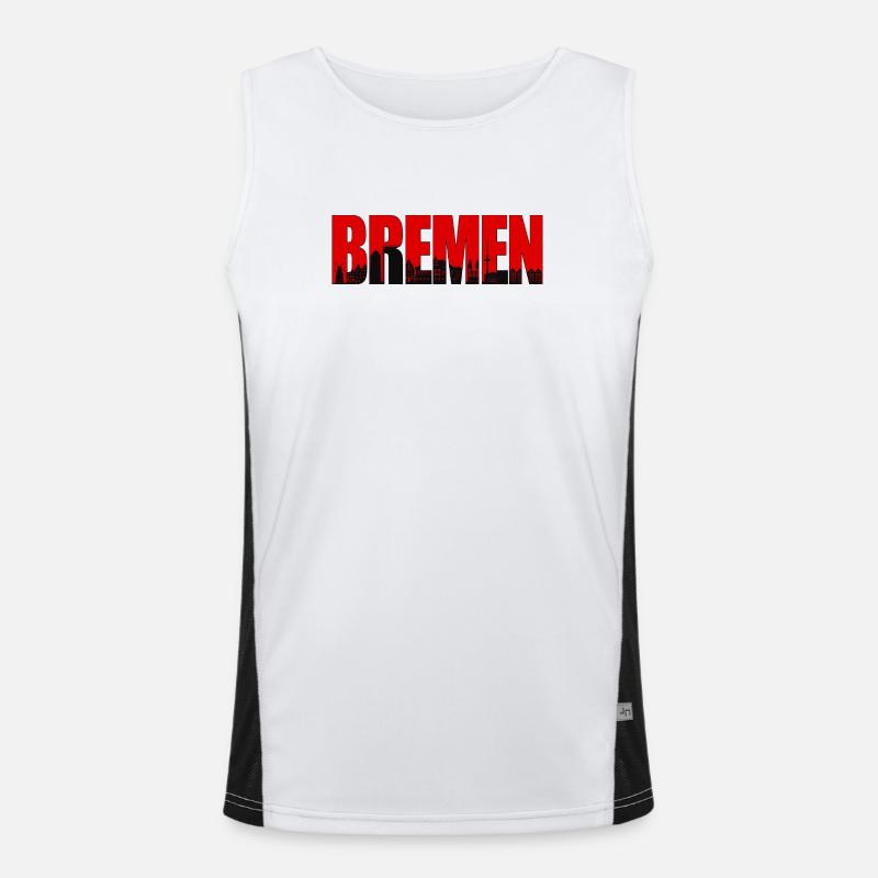 Stadt Bremen - Skyline (rot) Funktionelles Kontrast-Tank Top für Männer