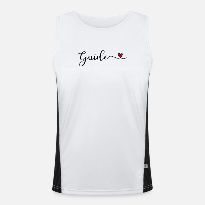 Guide - Men's Functional Contrast Tank Top  - white/black
