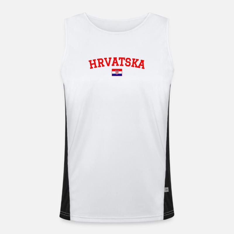Drapeau Croatie Rouge Débardeur respirant contrasté Homme 