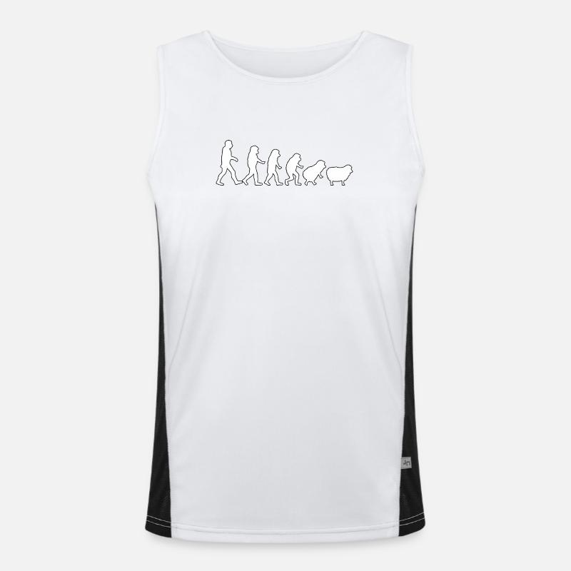 Evolution to Sheep: Herd Mindset - Men's Functional Contrast Tank Top  - white/black