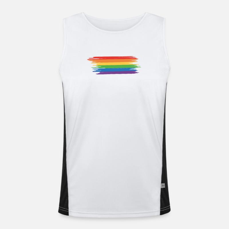 Regenbogenfahne Regenbogen Geschenkidee Funktionelles Kontrast-Tank Top für Männer 