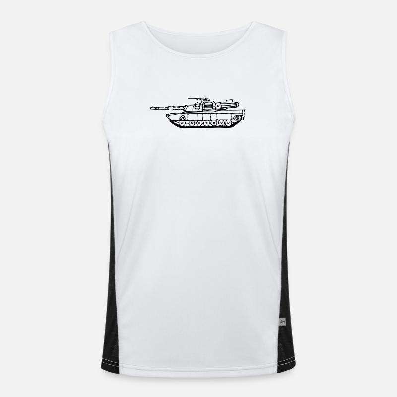 gezeichneter M1 Abrams Panzer Funktionelles Kontrast-Tank Top für Männer 