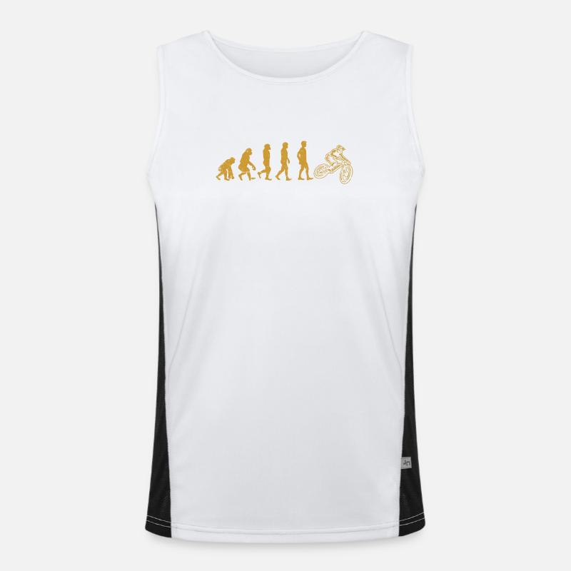 Evolution Moto Rider - Men's Functional Contrast Tank Top  - white/black