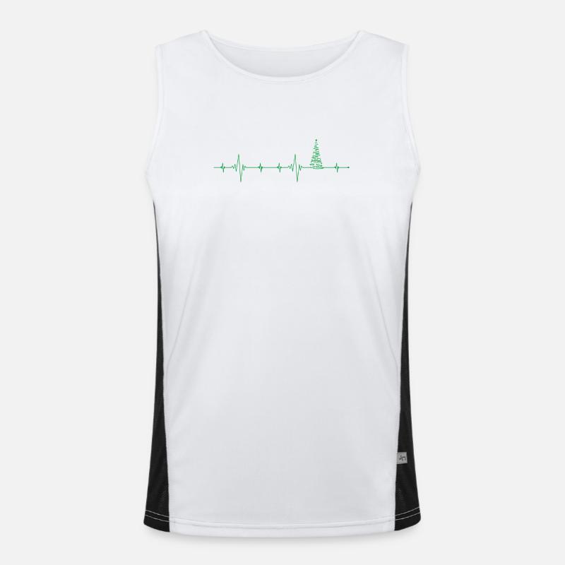 Christmas Tree Pulse Artwork - Men's Functional Contrast Tank Top  - white/black